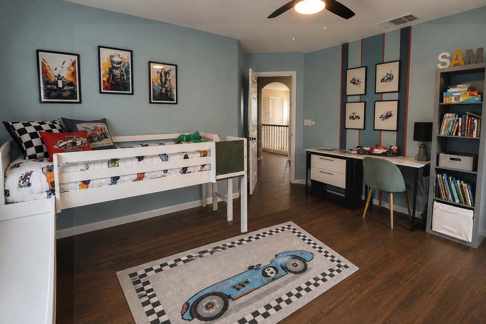Here you can see paint was used to break up the distinct areas and give visual highlights and color